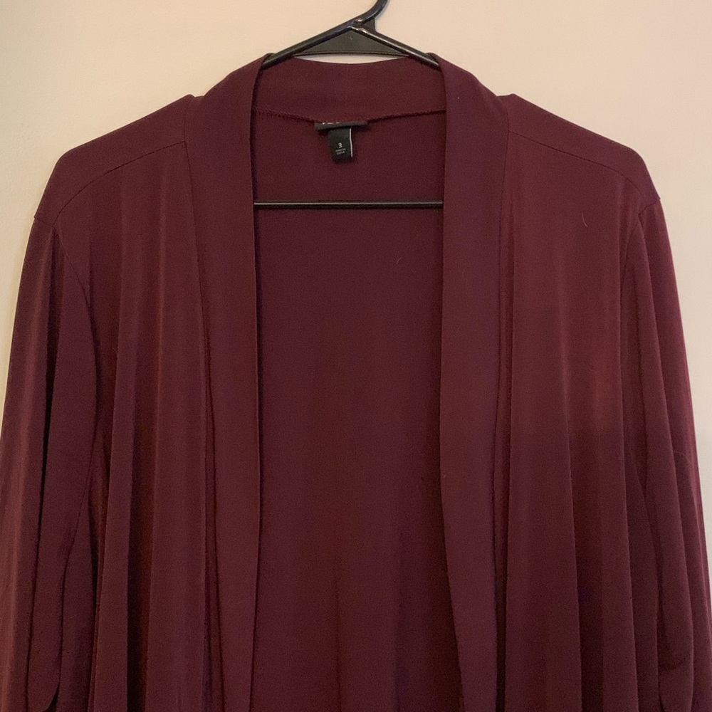 Burgundy Open Faced Cardigan